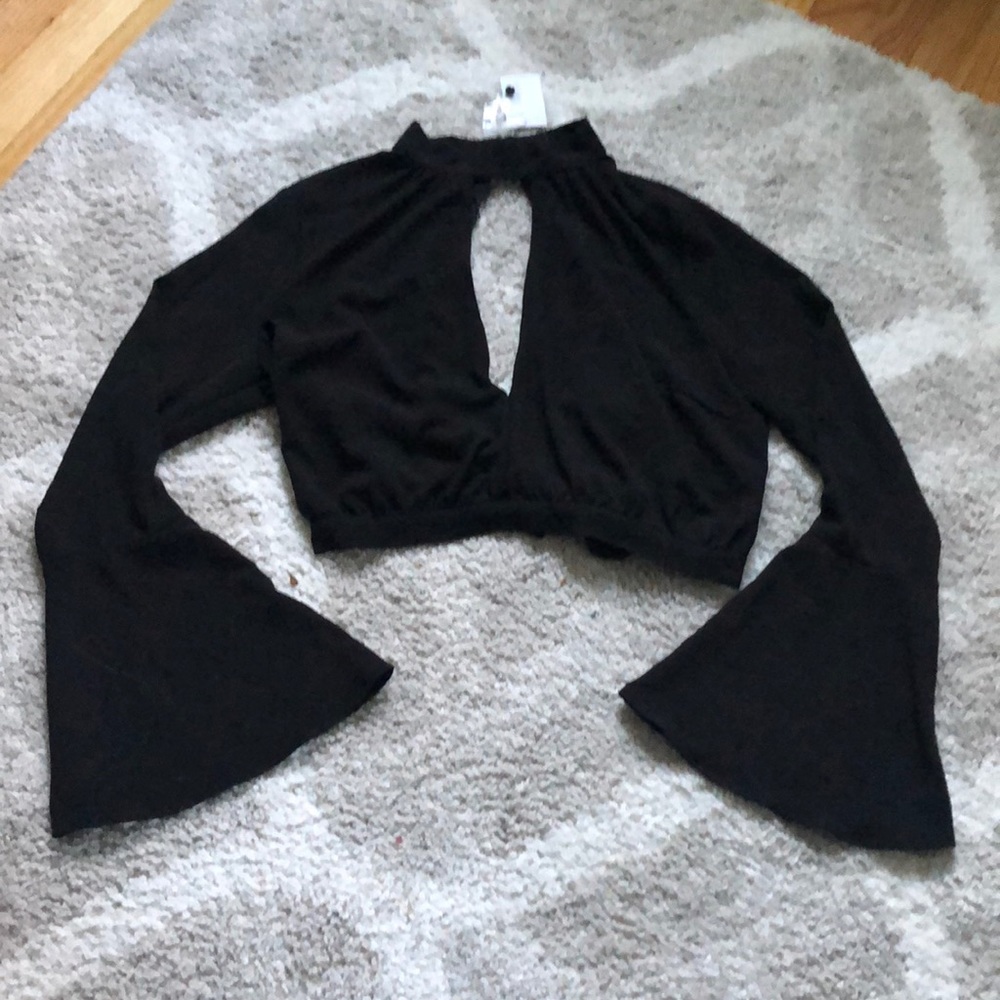 Open front/open lace back crop top